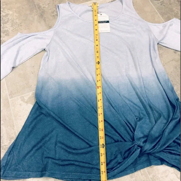 ♦️1 Left♦️NWT-Kori-Cold Shoulder Twist Tie Front Women - Measurements in Pics - Picture 12 of 16